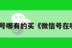 微信号哪有的买《微信号在哪买》