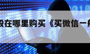 买微信一般在哪里购买《买微信一般在哪里购买东西》